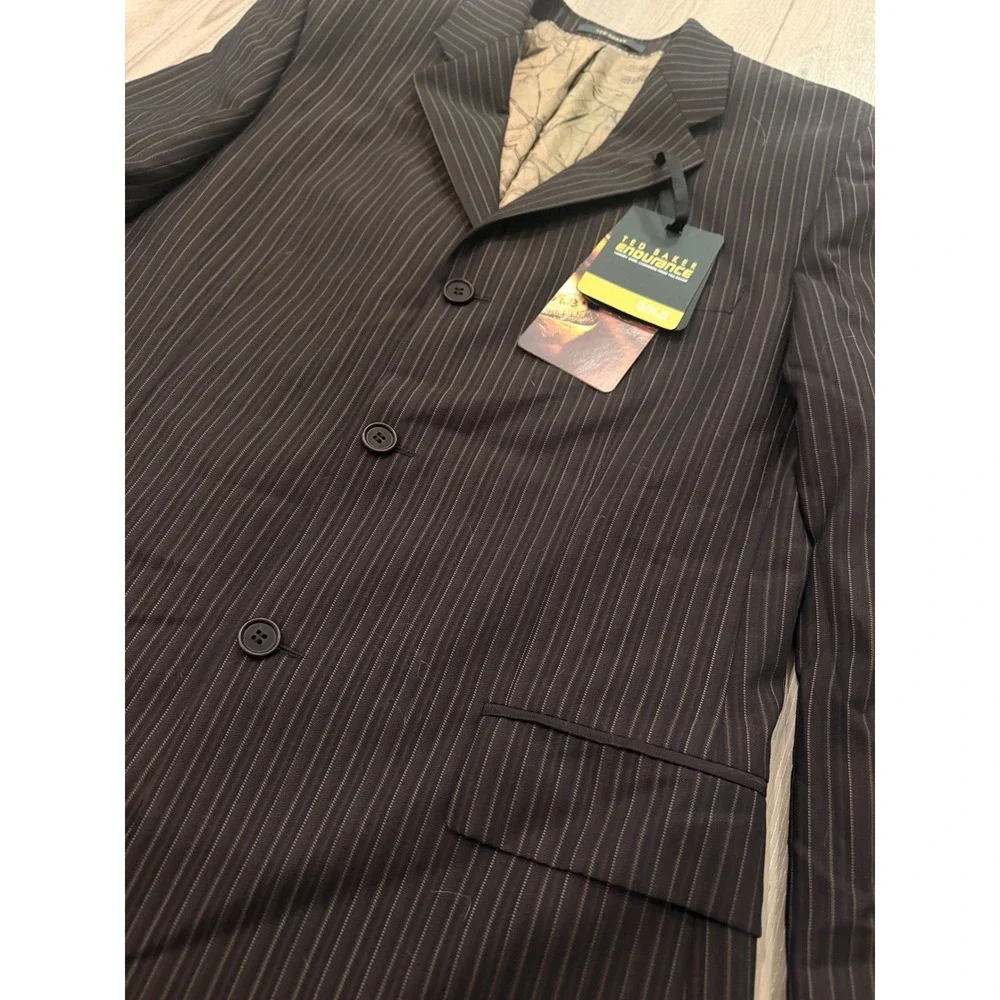 Ted Baker Endurance Mens Brown Pinstripe Wool‎ Cashmere Suit Jacket Blazer NWT